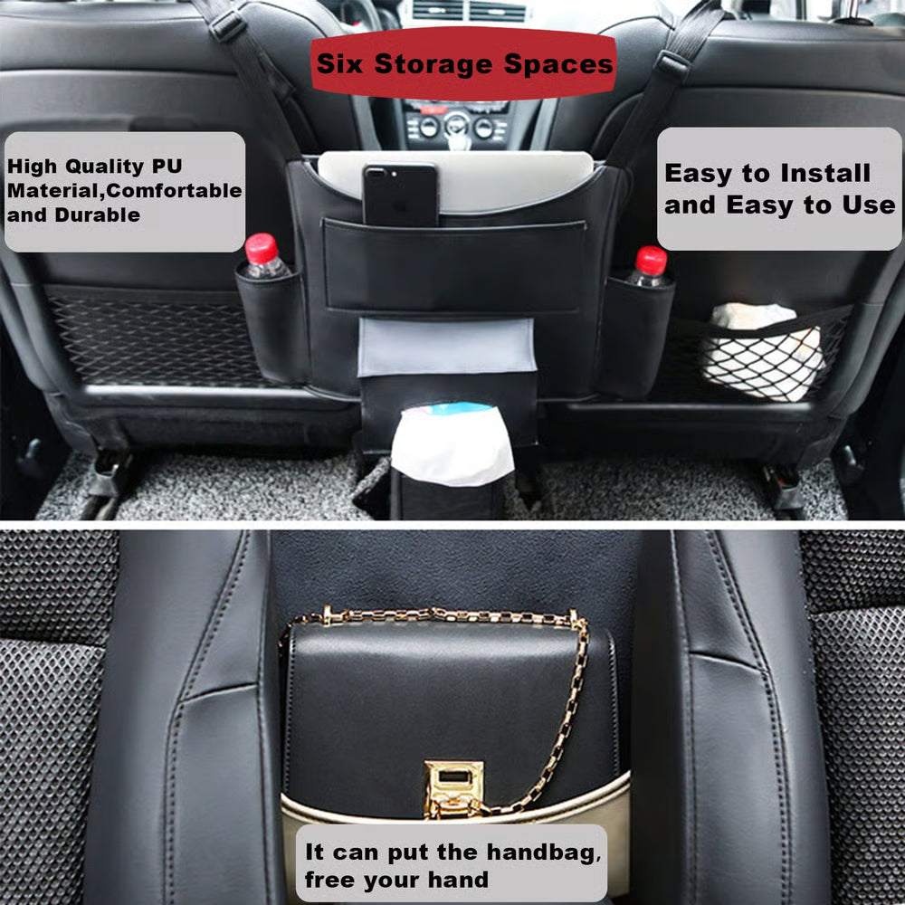 Multifunctional Car Storage Organizer Bag with Attached Strips