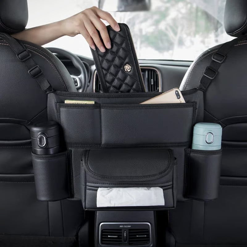 Multifunctional Car Storage Organizer Bag with Attached Strips