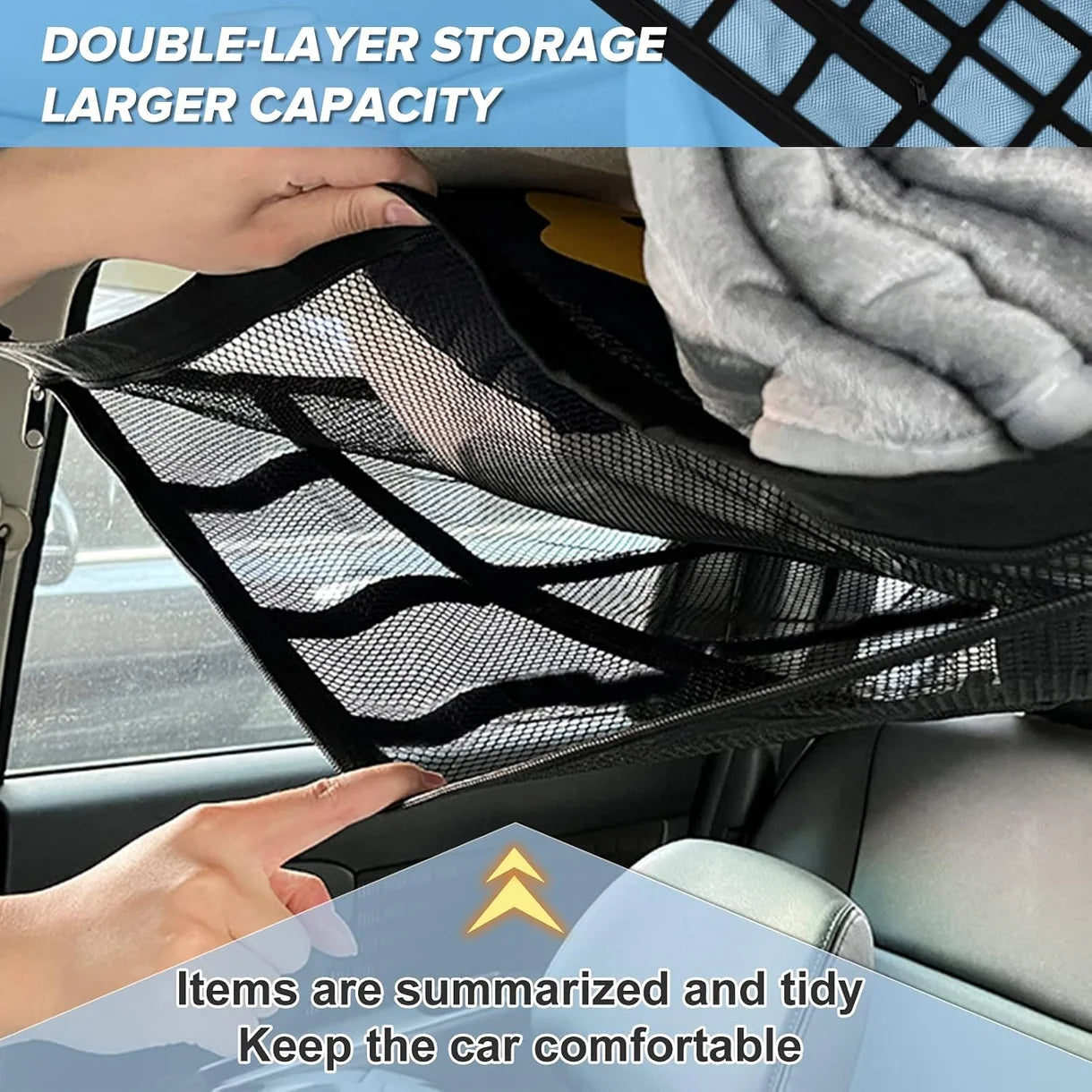 Heavy-Duty Double-Layer Car Roof Organizer Net
