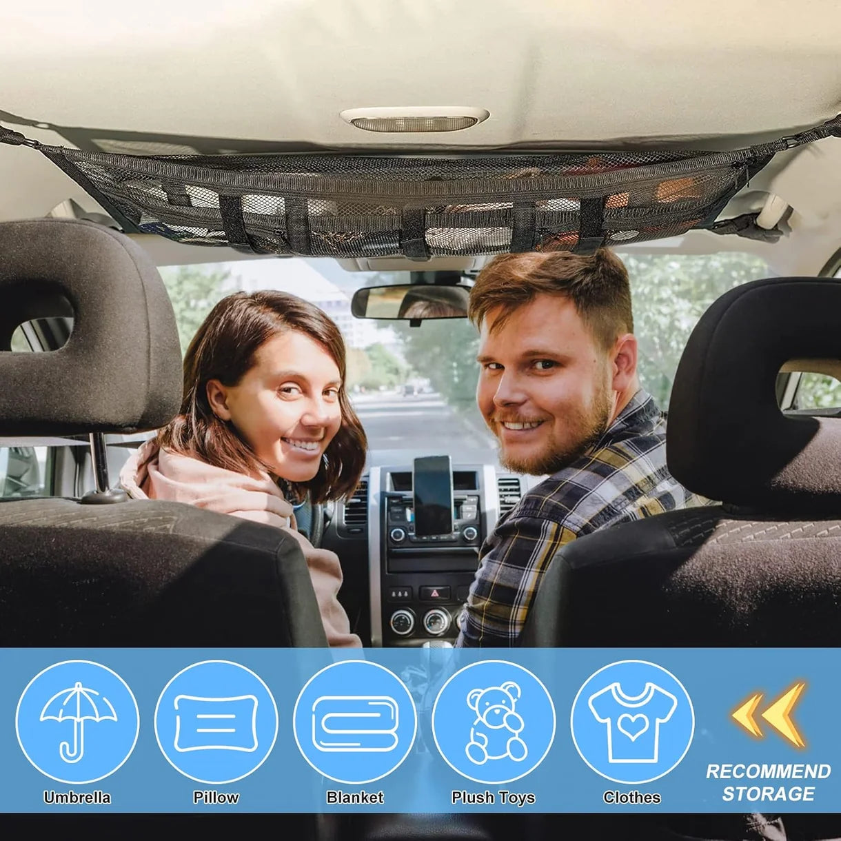 Heavy-Duty Double-Layer Car Roof Organizer Net