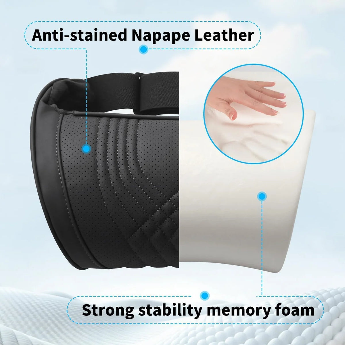 Car Headrest Memory Foam Neck Support Pillow